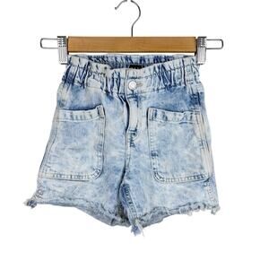 Gap Denim Mom Jean Short Acid Wash Girls Size 5 Paperbag Waist 90s Retro Y2K